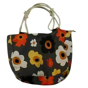 Farmhouse Is My Style Womens Canvas Floral Gray Tote Hand Bag Purse